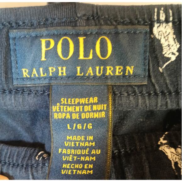 Polo Ralph Lauren Blue Label Men's LRG Sleepwear Shorts Navy Pony Pajama Lounge - Picture 4 of 8